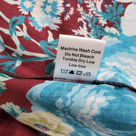 Tuckernuck Alice Midi Dress XL Merlot Oxblood Verdant Floral Print Cotton - Picture 15 of 15